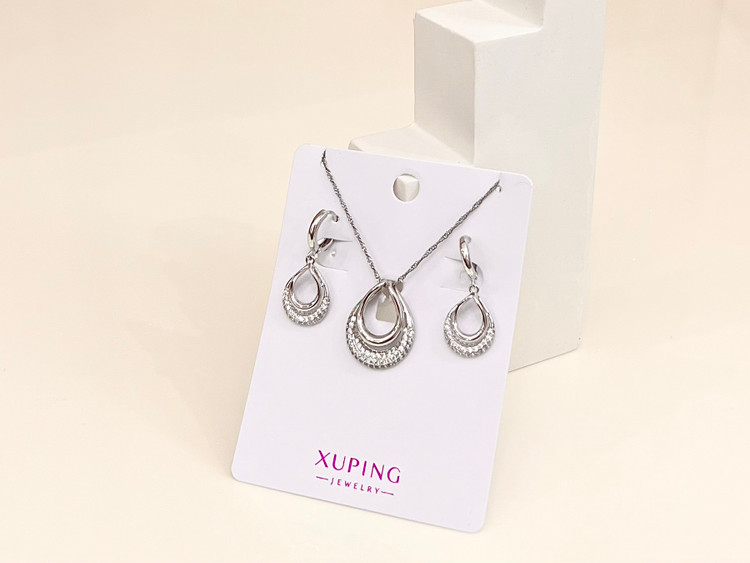 نیم ست اشکی نگین دار از برند ژوپینگ xuping